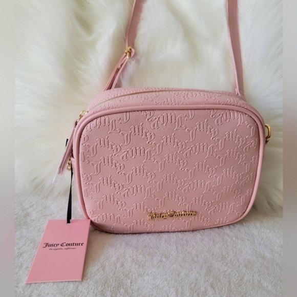 🔹️JUICY COUTURE🔹️ best seller camera pink Diamond CROSSBODY ✨️💕 - Picture 2 of 3